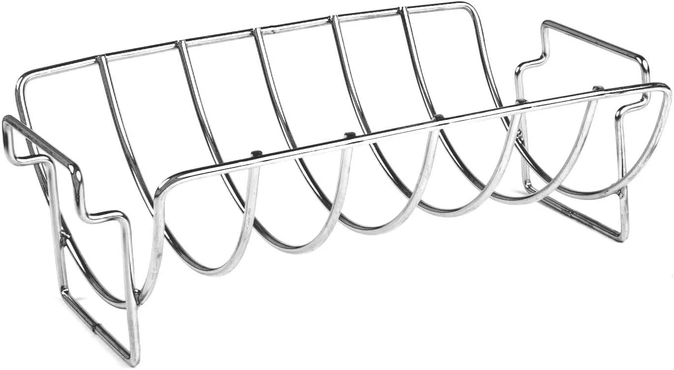Charcoal Companion Stainless Steel Reversible Roasting And Rib Rack 1 Charcoal Companion Stainless Steel Reversible Roasting And Rib Rack